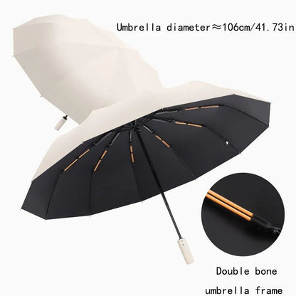 Reinforced Umbrella Men Business Strong  Durable Wind Resistant Anti UV Sunscreen For Women 3