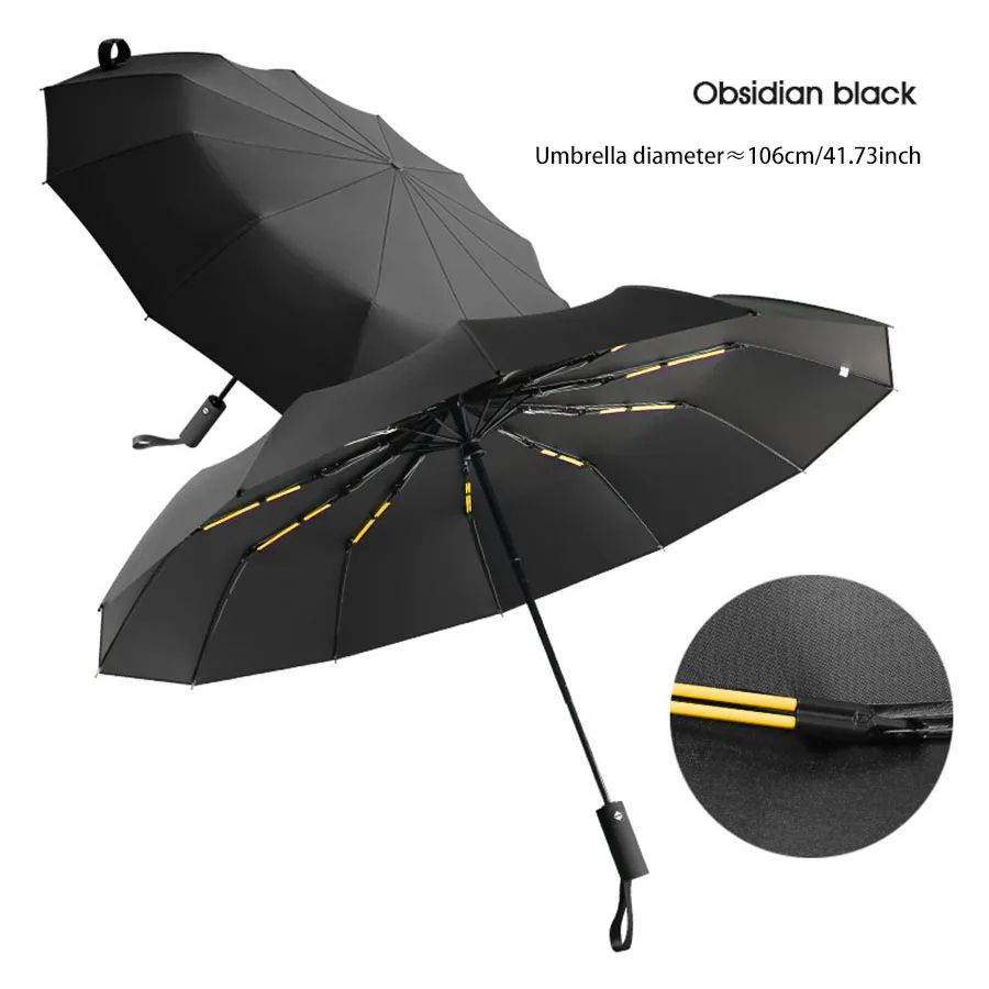 Reinforced Umbrella Men Business Strong  Durable Wind Resistant Anti UV Sunscreen For Women 4
