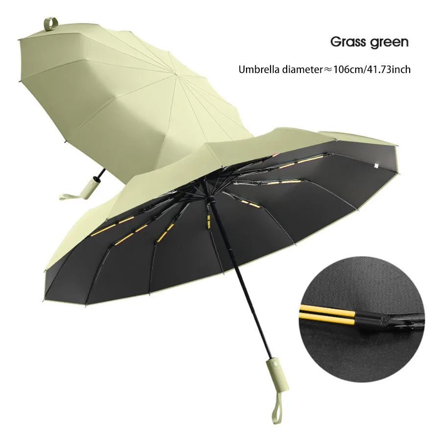 Reinforced Umbrella Men Business Strong  Durable Wind Resistant Anti UV Sunscreen For Women 6
