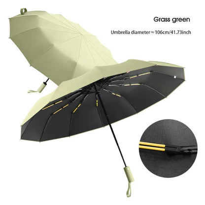 Reinforced Umbrella Men Business Strong  Durable Wind Resistant Anti UV Sunscreen For Women 6