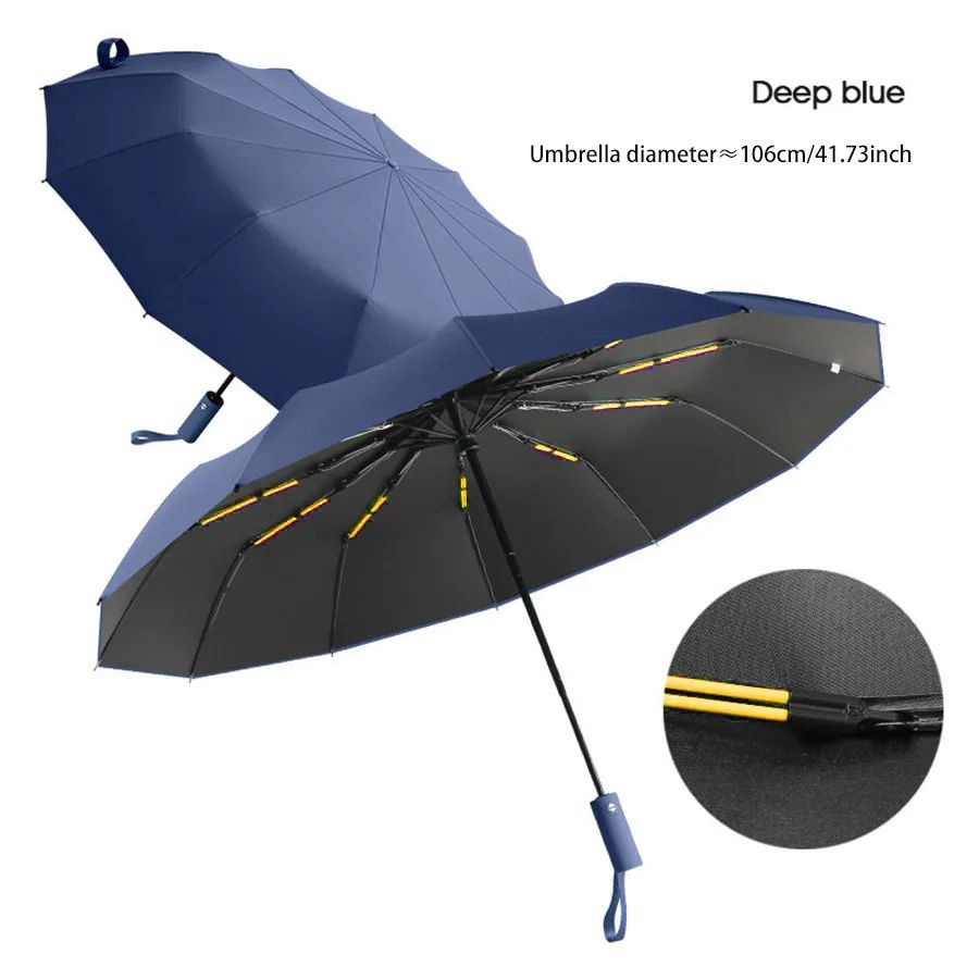 Reinforced Umbrella Men Business Strong  Durable Wind Resistant Anti UV Sunscreen For Women 7