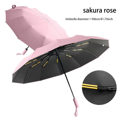 Reinforced Umbrella Men Business Strong  Durable Wind Resistant Anti UV Sunscreen For Women 8