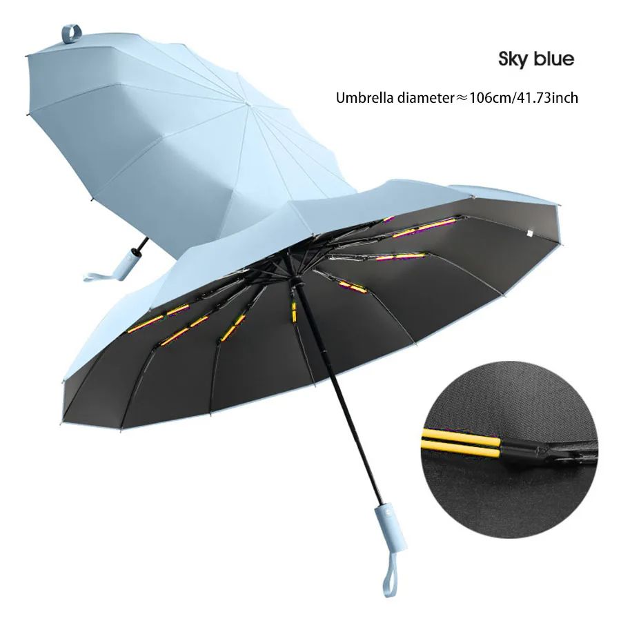 Reinforced Umbrella Men Business Strong  Durable Wind Resistant Anti UV Sunscreen For Women 9