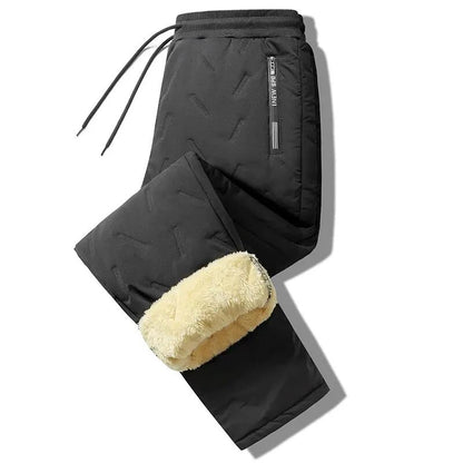 Men Thermal Fleece Sweatpants Winter Casual Warm Lambswool Trousers Windproof Cotton Plush Thick Sw