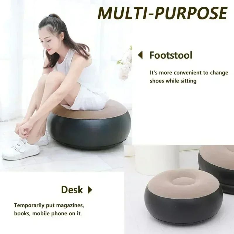 Inflatable Foldable Recliner Lazy Couch Sofa With Stirrups Flocked Velvet Outdoor Sofa Bed Comforta 7