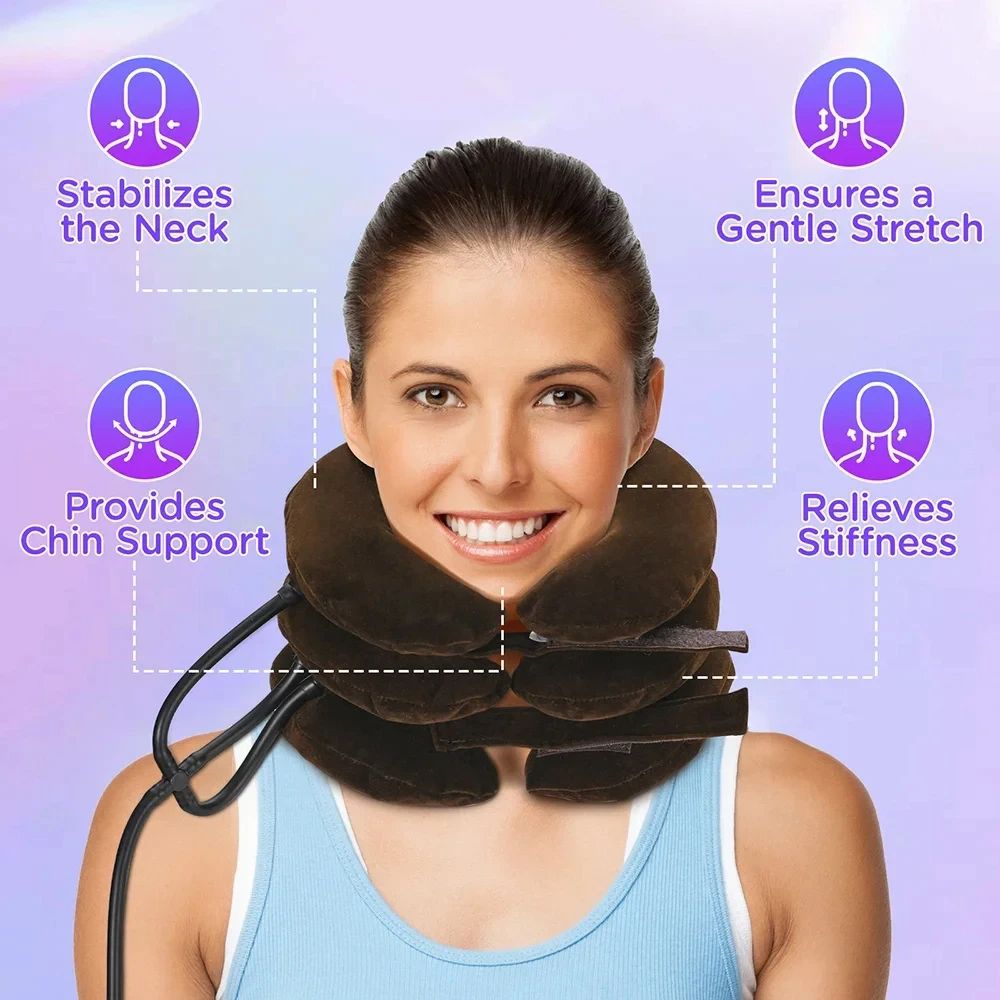 Inflatable Cervical Neck Traction Device For Chronic Neck  Shoulder Pain Relief Adjustable Neck Str 1