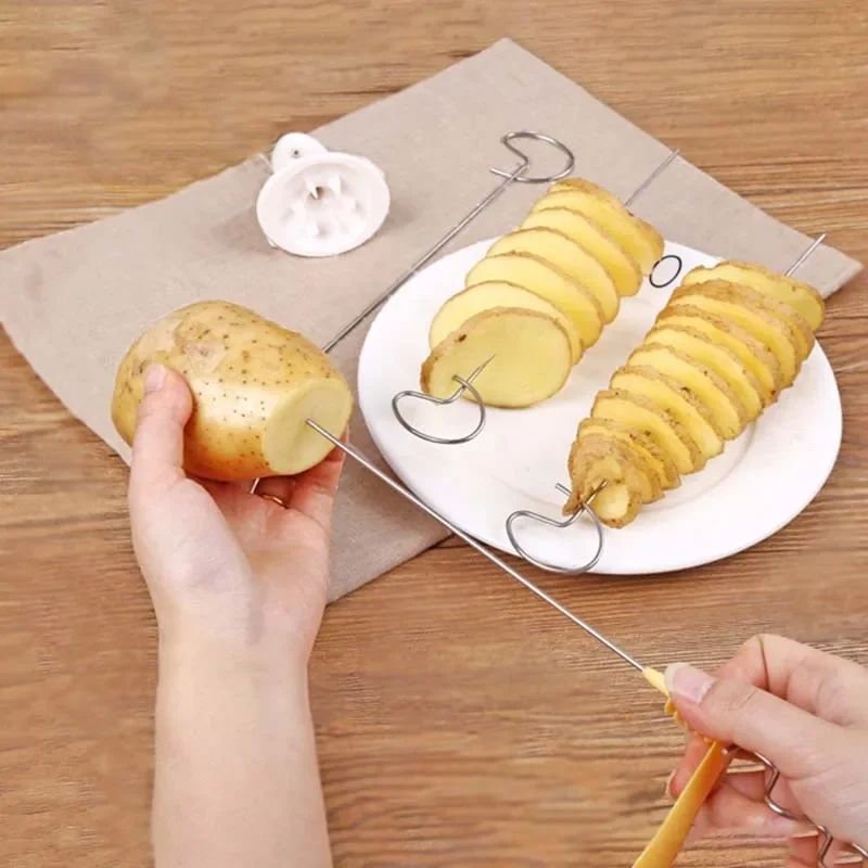 Potato Tower Making Machine  Whirlwind Potato Spiral Cutter Durable Vegetable Slicer  Creative Kitc 2