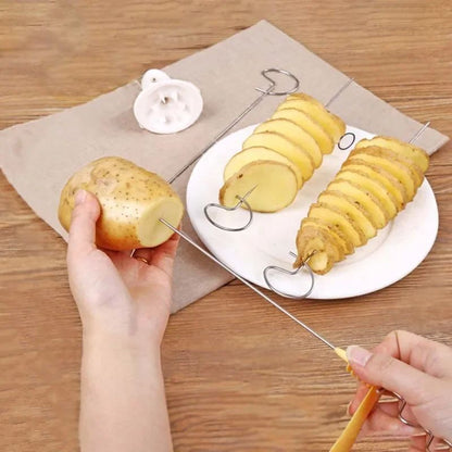 Potato Tower Making Machine  Whirlwind Potato Spiral Cutter Durable Vegetable Slicer  Creative Kitc 2