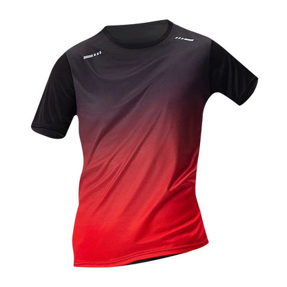 Men Gradient Quick Drying Sportswear Multi Color Running Fitness T Shirt Teenagers Leisure Joker Sh