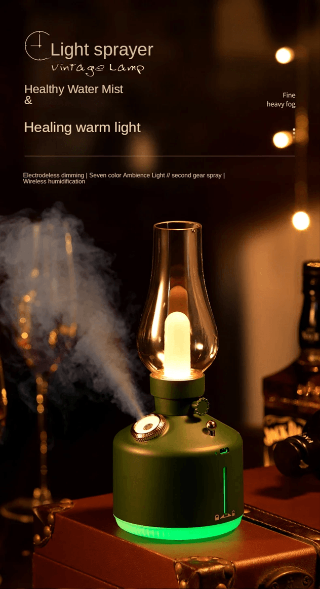RetroGlow Aroma Diffuser Lamp  USB Cool Mist Humidifier With 7Color LED Lights 1