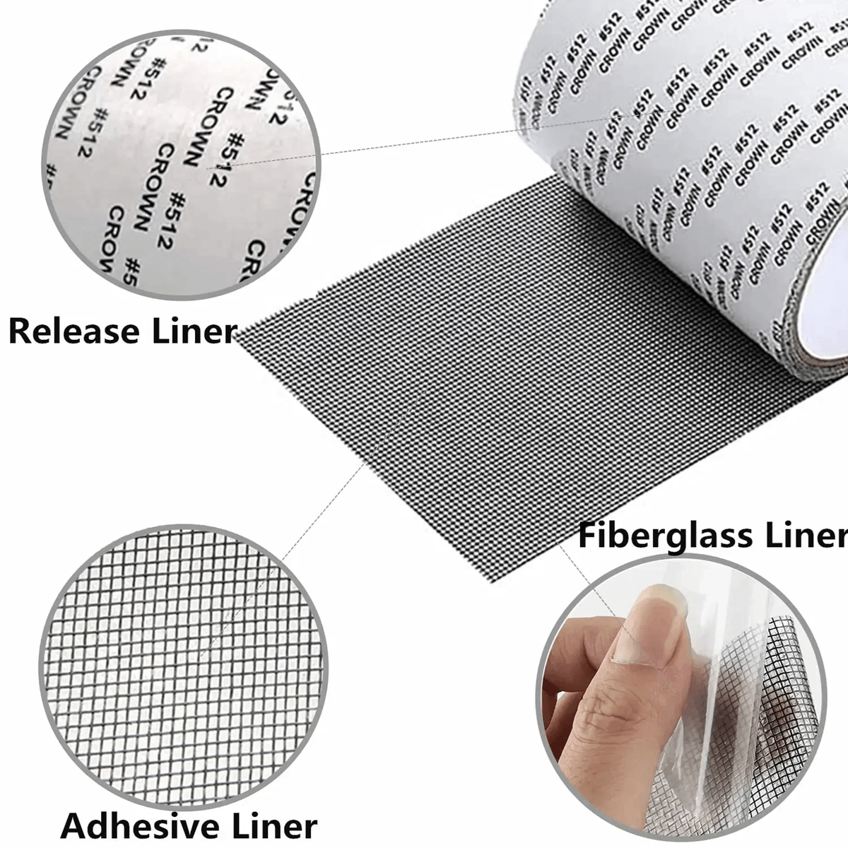 MeshGuard Window Screen Repair Tape – Self-Adhesive Anti-Insect Patch Roll