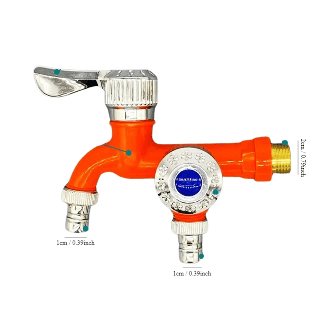AquaSplit Dual Outlet Faucet  Quick Connect Laundry  Mop Pool Tap 5