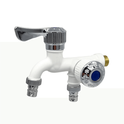 AquaSplit Dual Outlet Faucet  Quick Connect Laundry  Mop Pool Tap 2