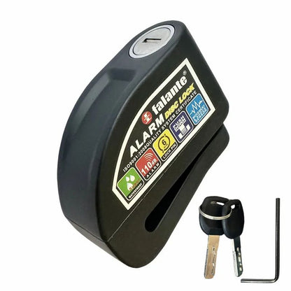 Motorcycle Bicycle Lock Alarm Anti-Theft Safety Protection Padlock with Disc Alarm, Waterproof Aluminum Alloy Reminder