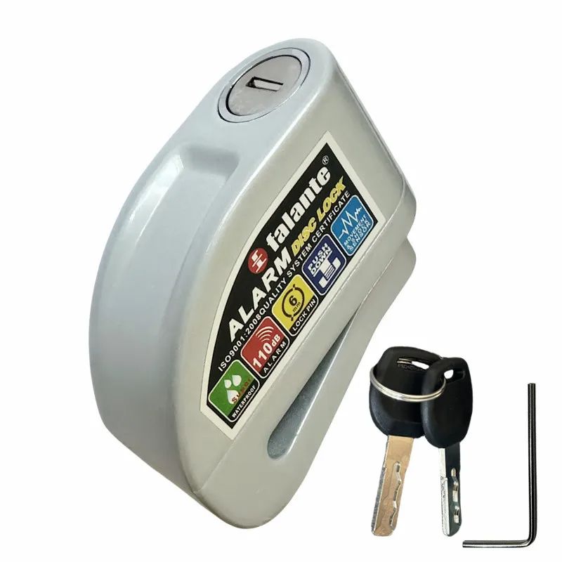 Motorcycle Bicycle Lock Alarm AntiTheft Safety Protection Padlock With Disc Alarm Waterproof Alumin 3