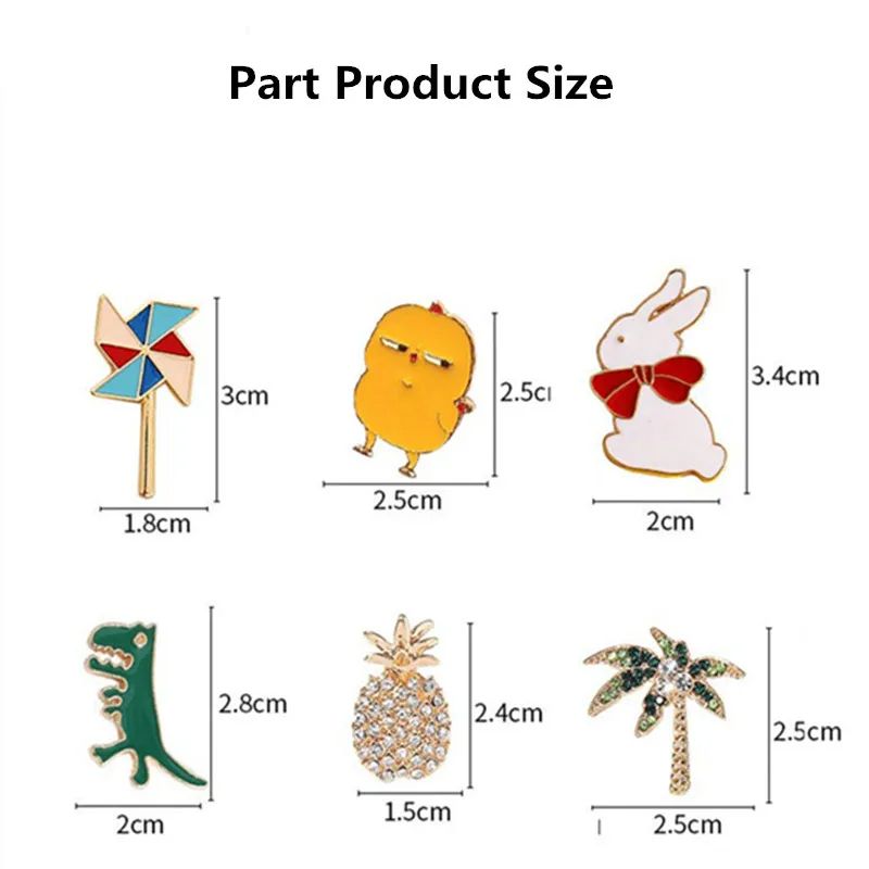 Cute Enamel Pin Badges  Random Animal  Plant Metal Brooches For Backpack Lapel Jewelry Women  Kids 4