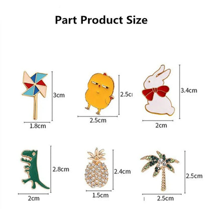 Cute Enamel Pin Badges  Random Animal  Plant Metal Brooches For Backpack Lapel Jewelry Women  Kids 4