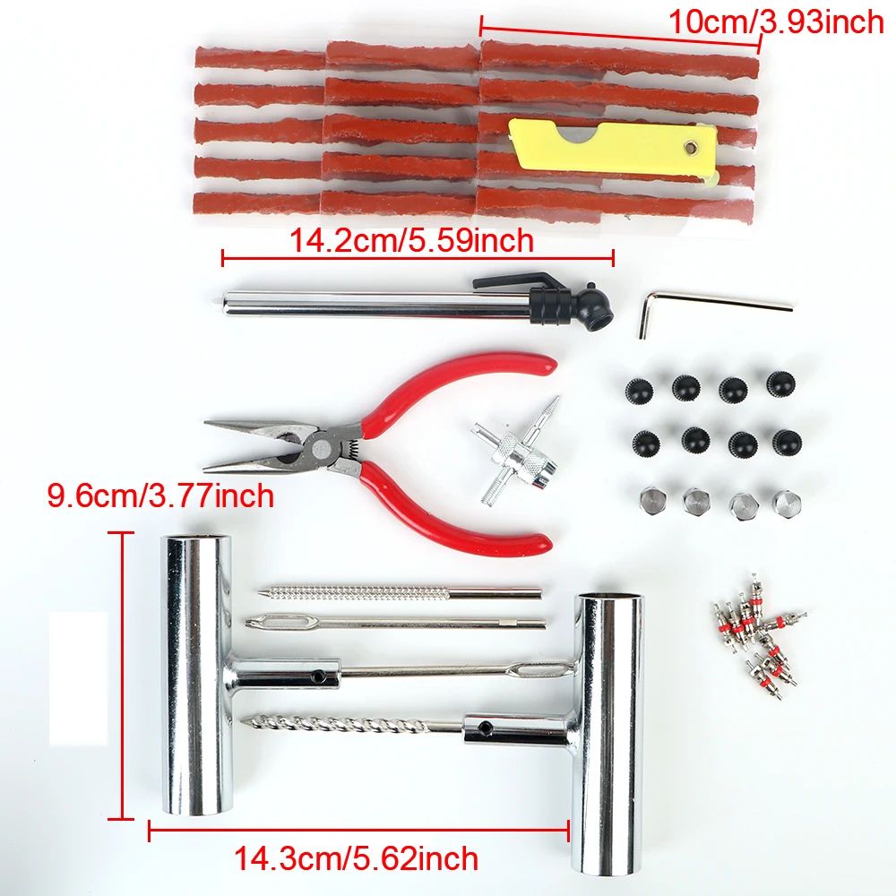 Tubeless Tire Repair Kit Puncture Plug Set Car Bike Motorcycle Tyre Change Tools Auto Studding Acce 5