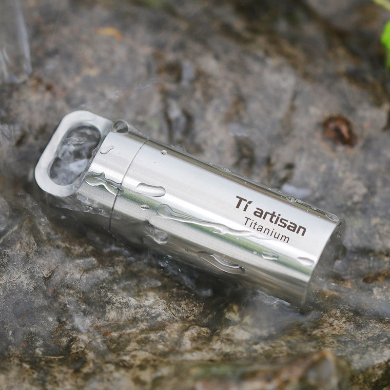 Tiartisan Titanium Pill Container Mini EDC Medicine Bottle Waterproof  Sealed For Home  Outdoor 3