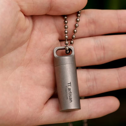 Tiartisan Titanium Pill Container Mini EDC Medicine Bottle Waterproof  Sealed For Home  Outdoor 1