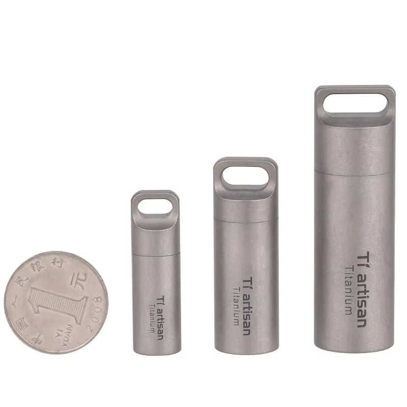 Tiartisan Titanium Pill Container Mini EDC Medicine Bottle Waterproof  Sealed For Home  Outdoor 5