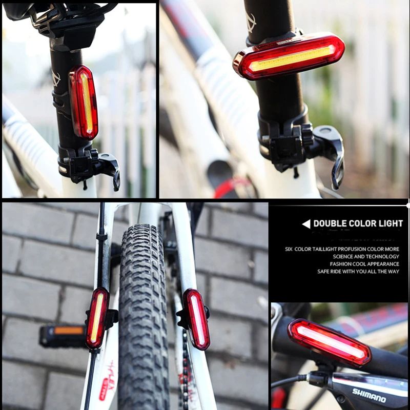 1 Waterproof Bicycle Tail Lamp High Bright LED Bike Rear Light For Night Cycling Safety MTB  Road W 1