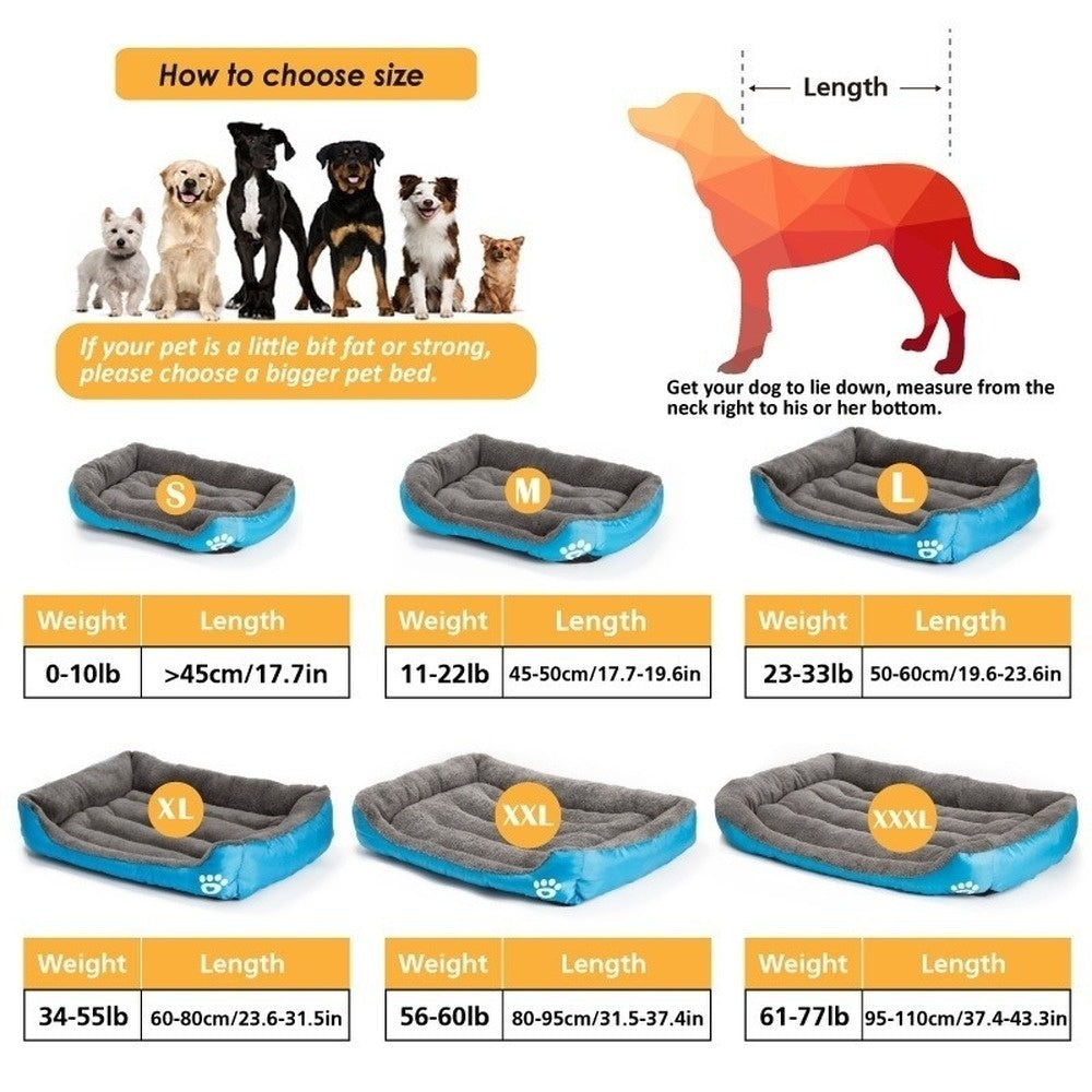 Large Plush Dog Bed AllSeason Washable Square Pet Sofa With Waterproof Mattress For Medium Dogs  Ca 4