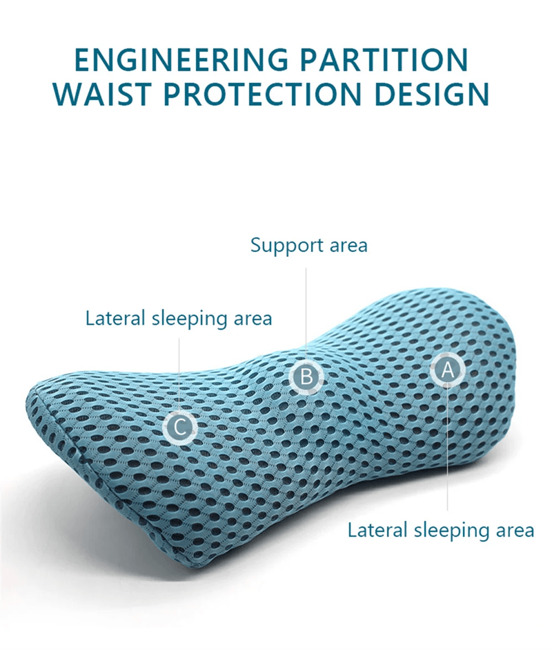 ComfortCore Memory Foam Lumbar Pillow  Breathable Car Seat  Bed Cushion For Back Support 2