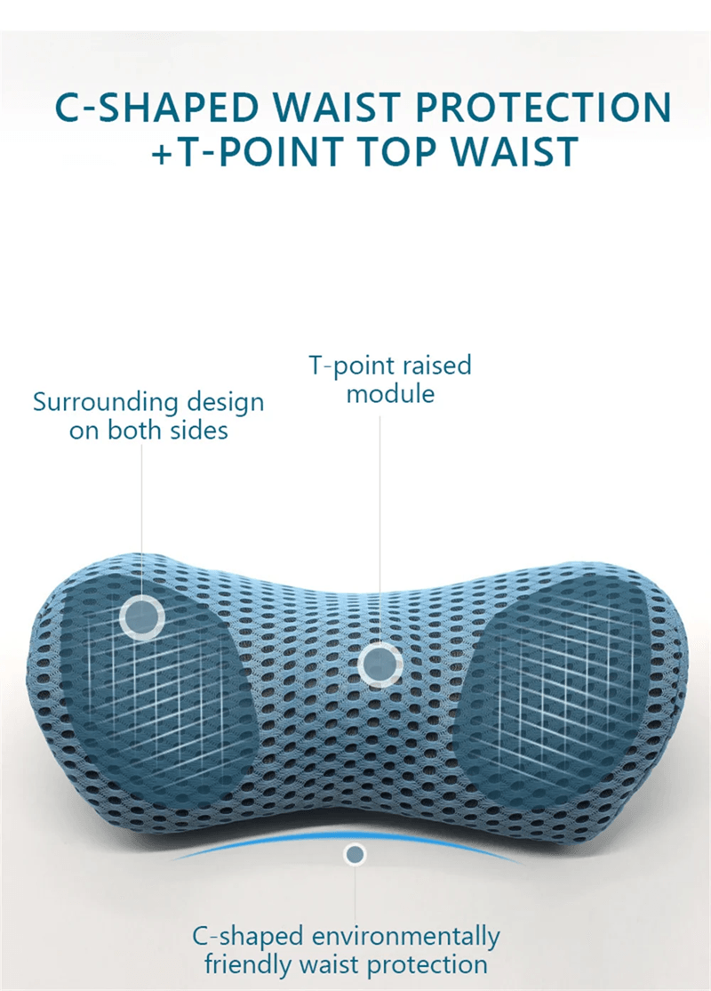 ComfortCore Memory Foam Lumbar Pillow  Breathable Car Seat  Bed Cushion For Back Support 3