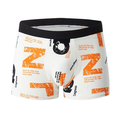 4Piece Men Fashion Print Mix And Match Underwear  Comfortable Breathable Beach Shorts For Teenager 4