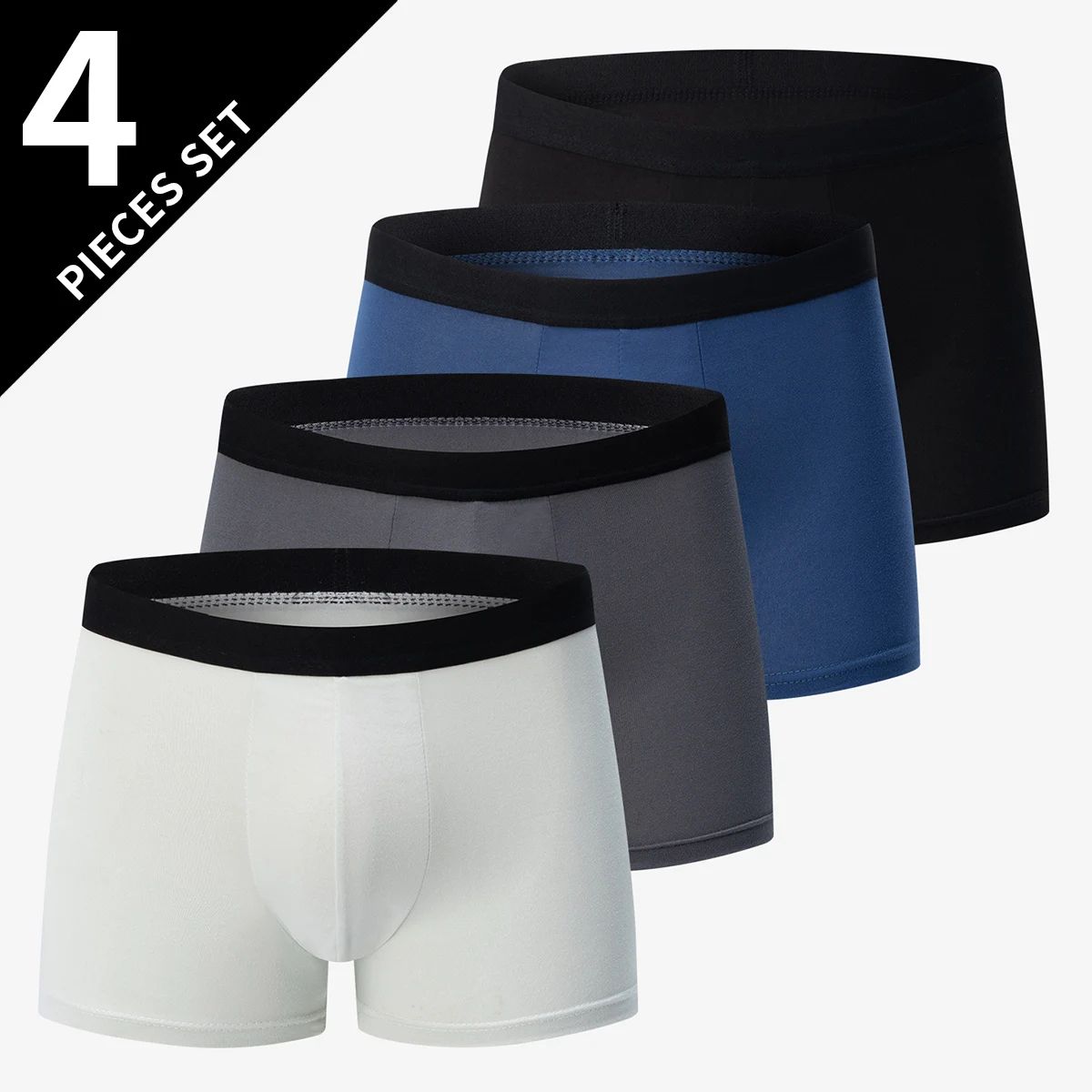 4Piece Men Fashion Print Mix And Match Underwear  Comfortable Breathable Beach Shorts For Teenager 7