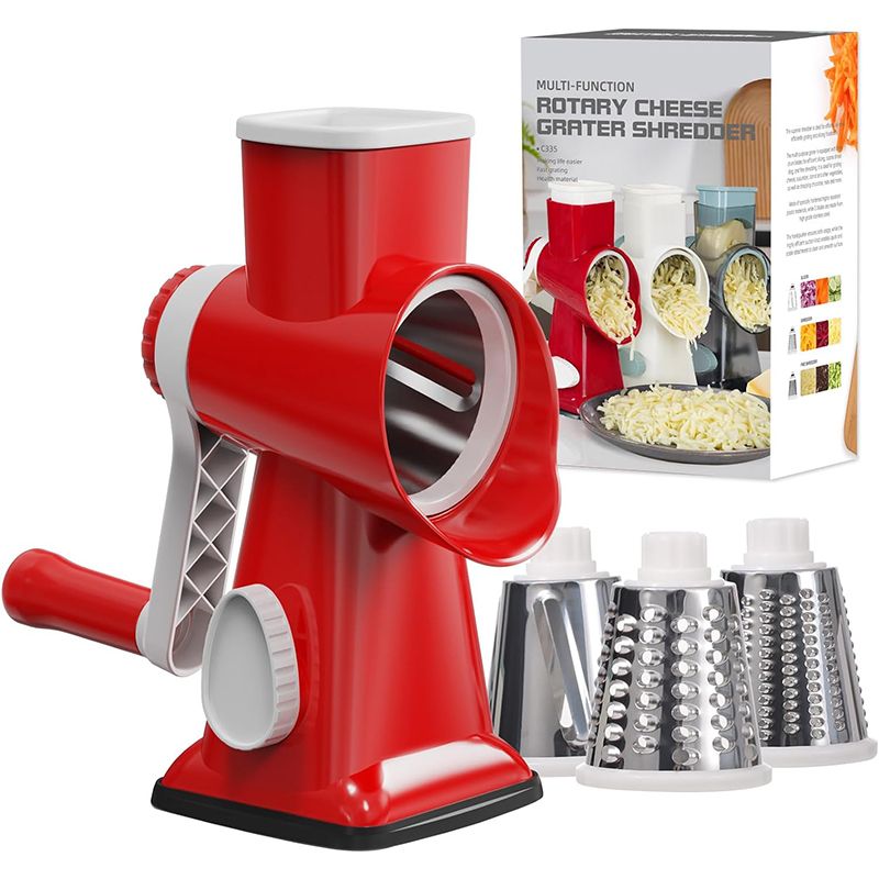 GrateMate 3in1 Rotary Cheese Grater  Manual Vegetable Slicer  Nut Grinder 7
