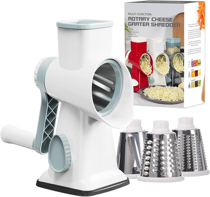 GrateMate 3in1 Rotary Cheese Grater  Manual Vegetable Slicer  Nut Grinder 8