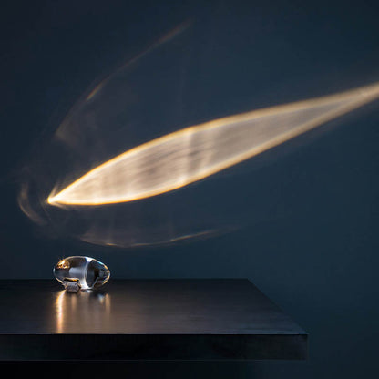 Eye of the Sky Crystal Table Lamp, Italian Designer LED Night Projector for Modern Home & Bedroom Lighting