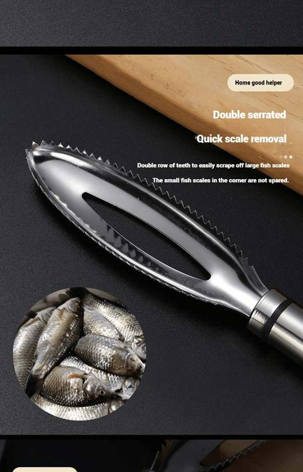 FinEase Stainless Steel Fish Scale Remover  Fast Scraper  Bone Tweezer Tool For Easy Cleaning 2