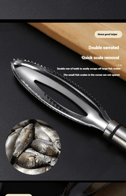 FinEase Stainless Steel Fish Scale Remover  Fast Scraper  Bone Tweezer Tool For Easy Cleaning 2