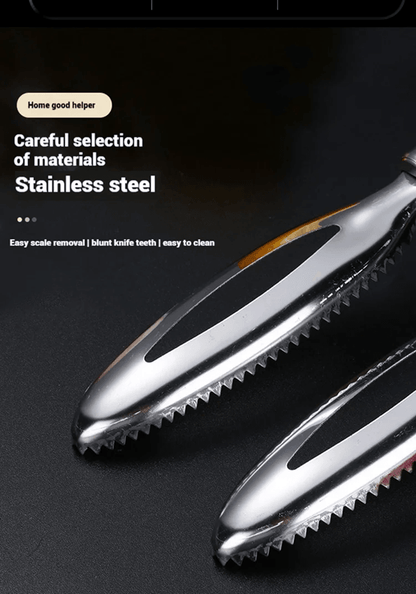 FinEase Stainless Steel Fish Scale Remover  Fast Scraper  Bone Tweezer Tool For Easy Cleaning 3