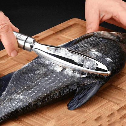 FinEase Stainless Steel Fish Scale Remover  Fast Scraper  Bone Tweezer Tool For Easy Cleaning 4