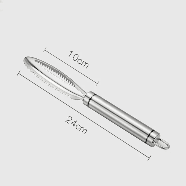 FinEase Stainless Steel Fish Scale Remover  Fast Scraper  Bone Tweezer Tool For Easy Cleaning 5