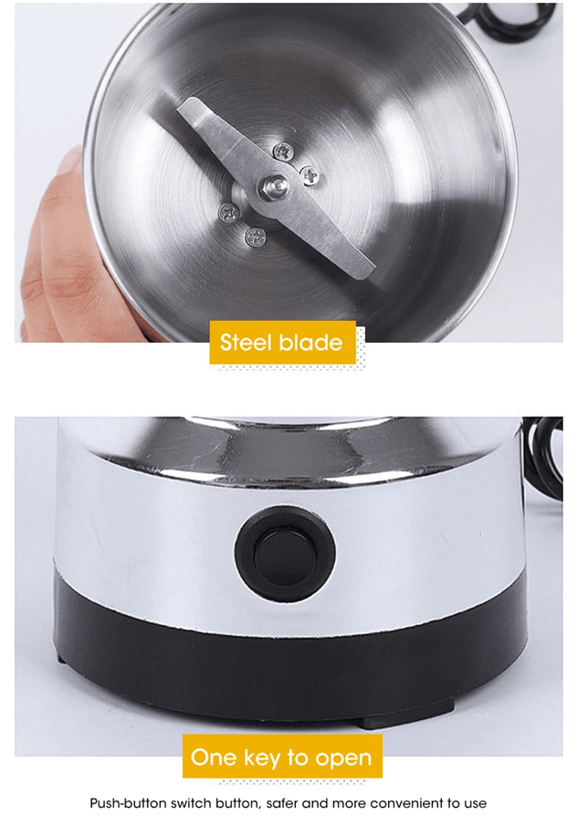 NutriGrind 4Blade Electric Grinder  HighSpeed Coffee Spice  Baby Food Mill 300ml 5