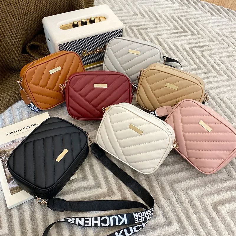 Vintage Lingge Embroidered PU Leather Crossbody Bag, Fashion Women Small Shoulder Messenger Zipper Handbags for Travel