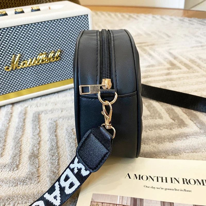 Vintage Lingge Embroidered PU Leather Crossbody Bag Fashion Women Small Shoulder Messenger Zipper H 1