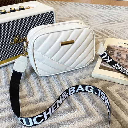 Vintage Lingge Embroidered PU Leather Crossbody Bag Fashion Women Small Shoulder Messenger Zipper H 6