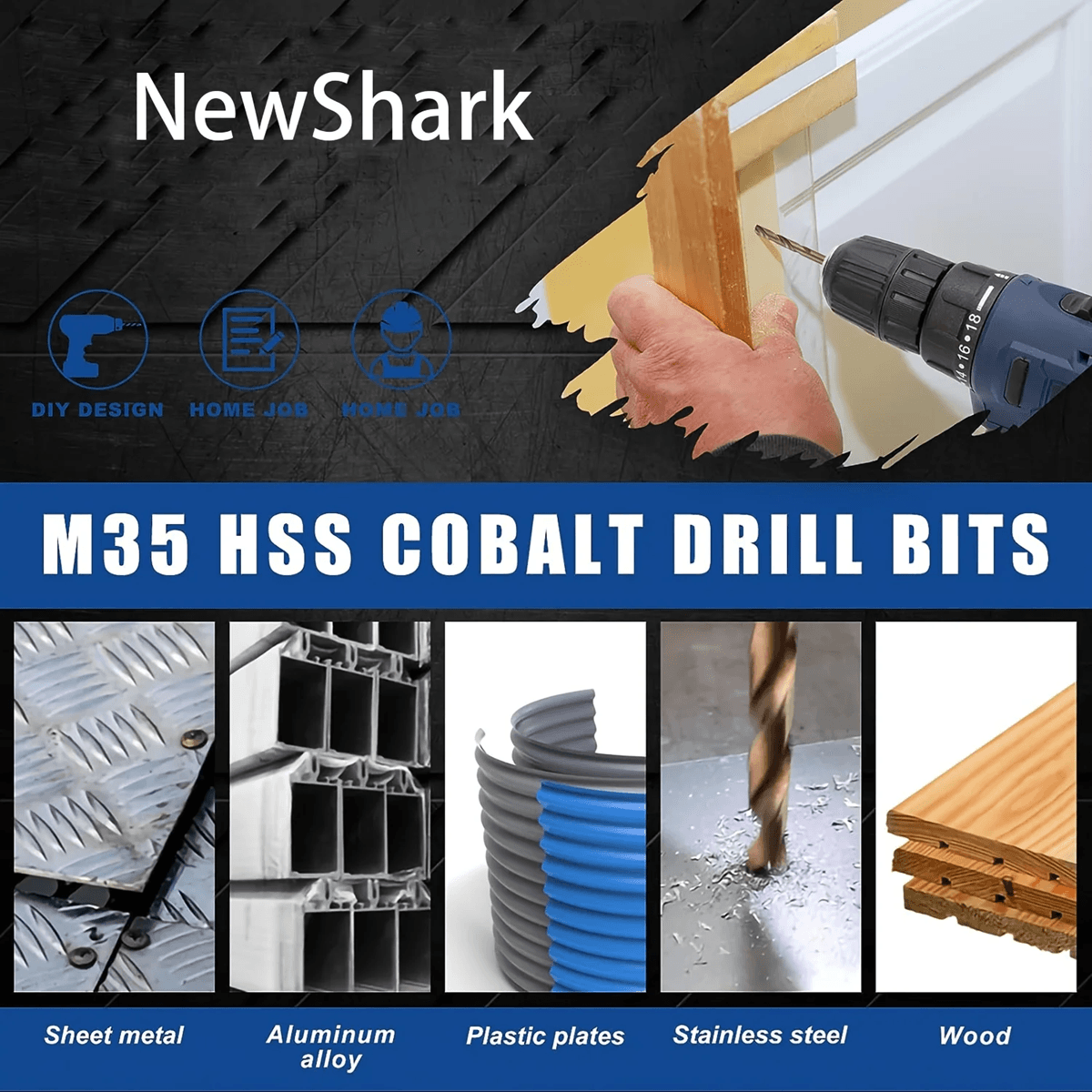 ProBore M35 Cobalt Drill Bit Set  19Piece Metric Bits For Stainless Steel  Hard Metal 1