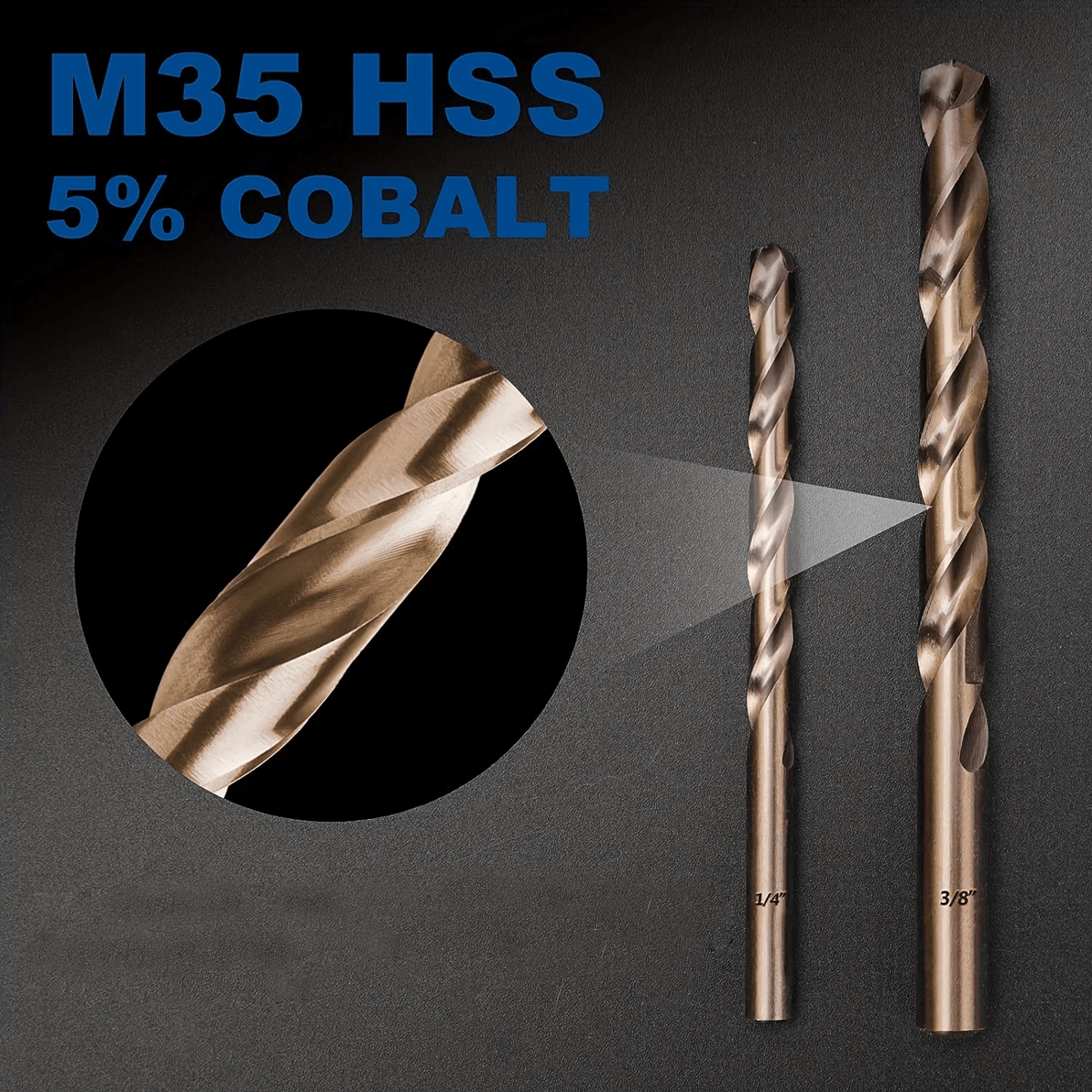 ProBore M35 Cobalt Drill Bit Set  19Piece Metric Bits For Stainless Steel  Hard Metal 4