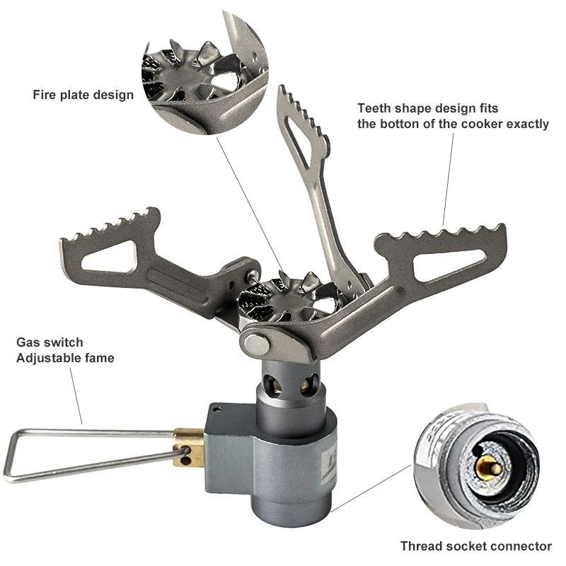 Outdoor Gas Stove Mini Titanium Camping Gas Burner Ultralight Cooking Stove For Survival Picnic  Ba 3