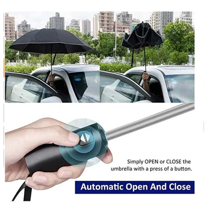 Men  Women Fully Automatic Reverse Folding Umbrella  Windproof With Reflective Stripe  UV Protectio 3