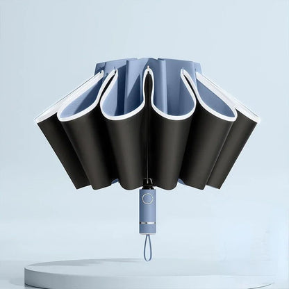 Men  Women Fully Automatic Reverse Folding Umbrella  Windproof With Reflective Stripe  UV Protectio 9