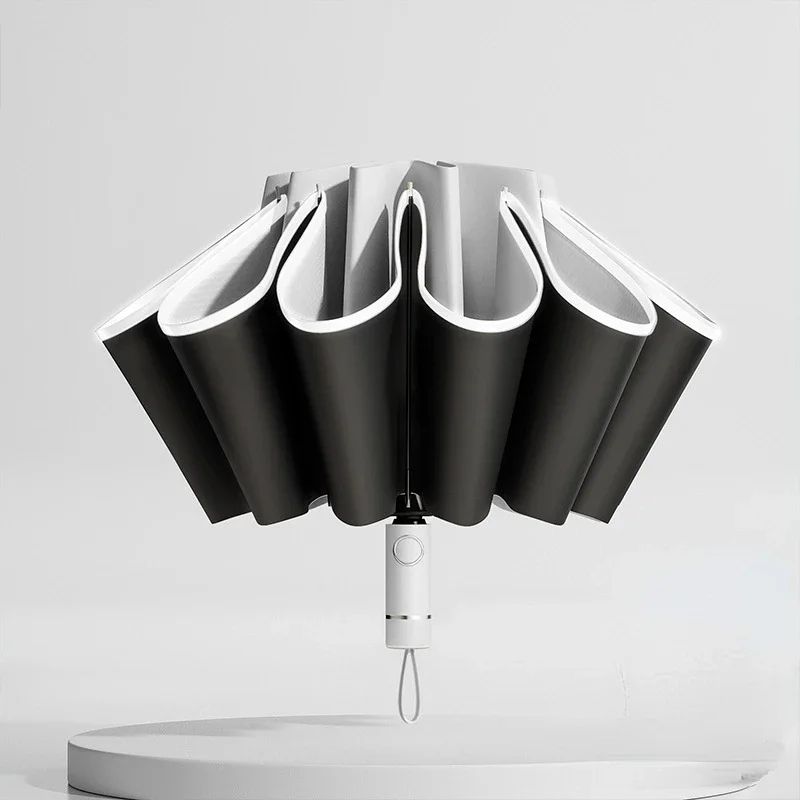 Men  Women Fully Automatic Reverse Folding Umbrella  Windproof With Reflective Stripe  UV Protectio 10