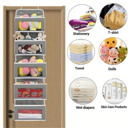 Shelf Hanging Storage Organizer For Behind Door  AntiTilt Design With 5 Large Capacity Pockets Perf 2